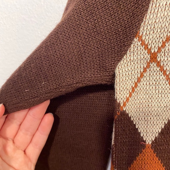 Vintage 80s Pine State Argyle V-Neck Sweater - Picture 4 of 4
